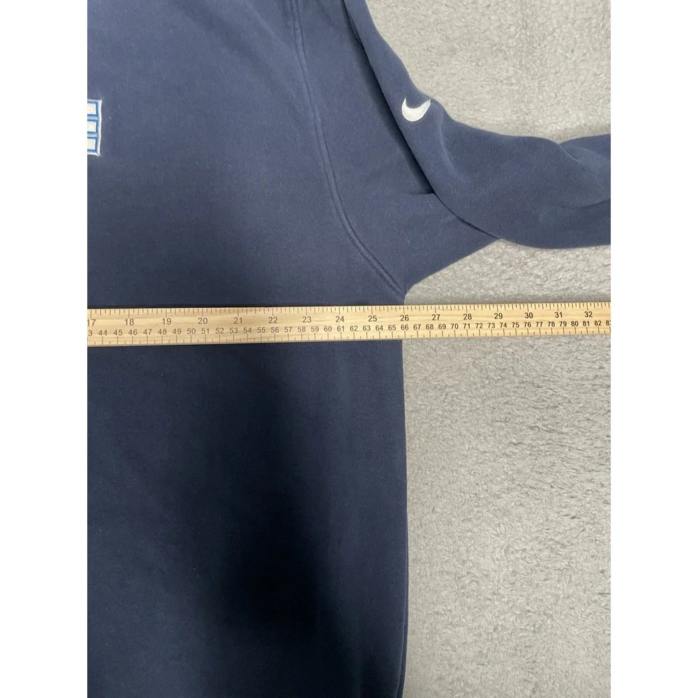 Vintage Nike Y2K Sweatshirt Men XL Navy Blue Embroidered Spell Out Logo Pullover